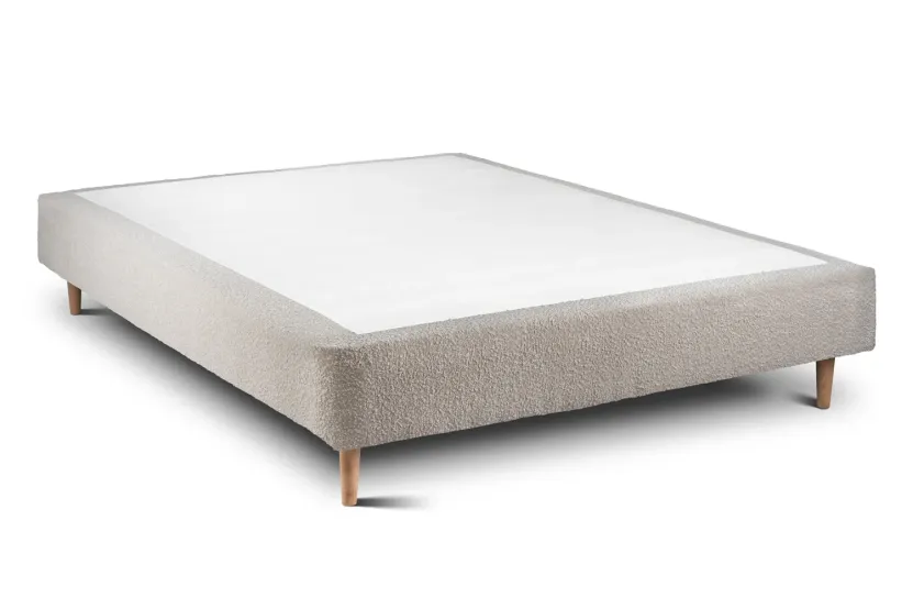 Sommier Tapissier 135x190 cm (déjà monté) - Bouclette - Beige Clair