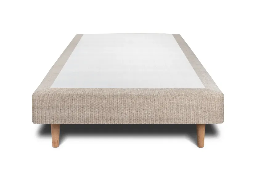 Sommier Tapissier 90x190 cm (déjà monté) - Toile Nattée - Beige Brun