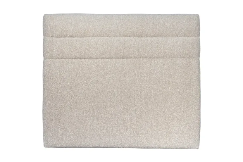 Tête de lit 150 cm Lignes - Tissu Bouclette Beige Clair