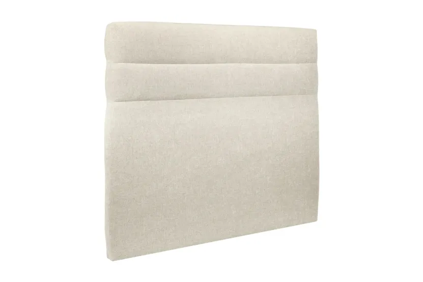 Tête de lit 200 cm Lignes - Tissu Toile Natté Beige Clair