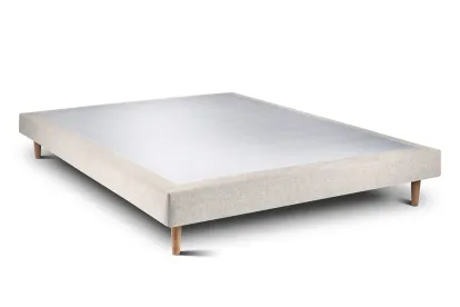 Sommier Tapissier 140x190 cm - H29 cm - Toile nattée - Beige clair