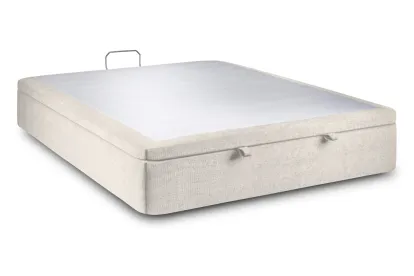 Sommier Coffre 140x200 cm - Toile nattée  - Beige clair