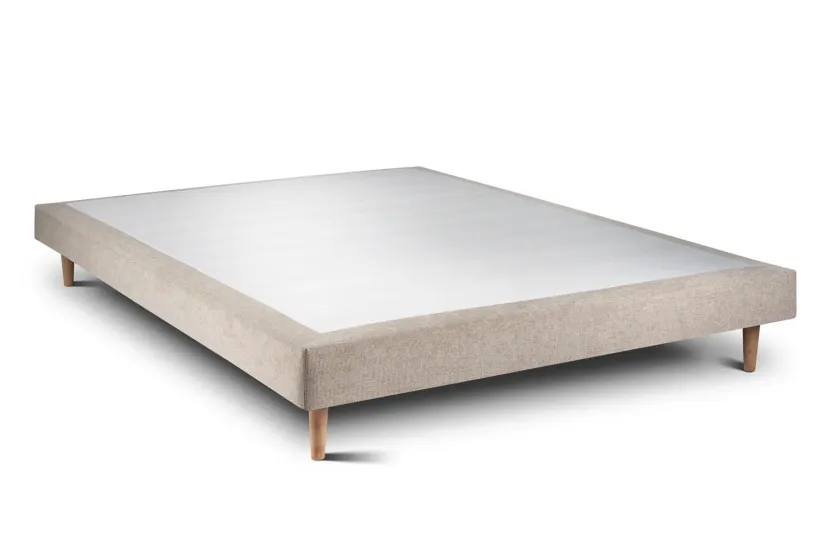 Sommier Tapissier 135x190 cm (déjà monté) - Toile Nattée - Beige Brun