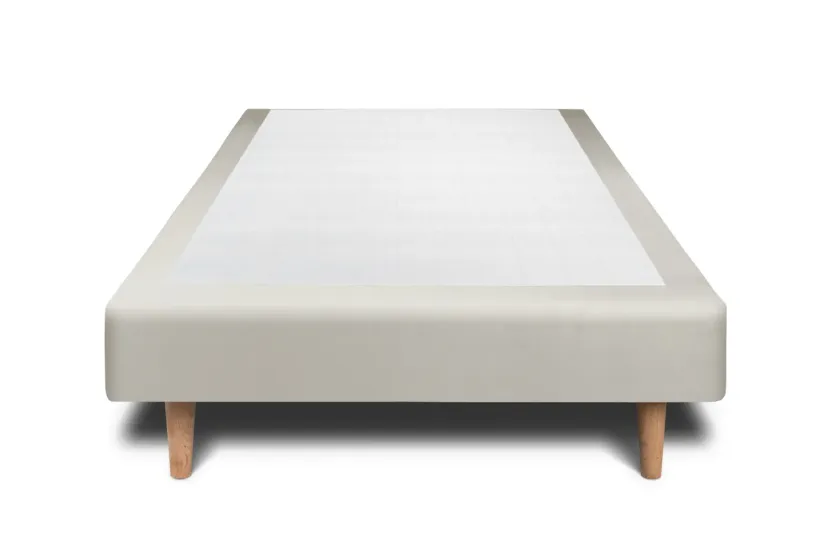 Sommier Tapissier 90x190 cm (déjà monté) - Velours - Taupe