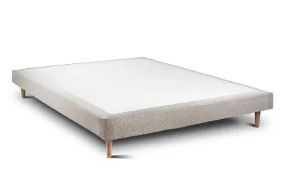 Sommier Tapissier 150x190 cm - H29 cm - Bouclette - Beige clair