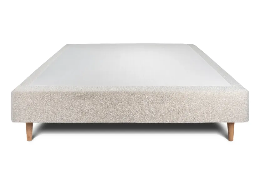 Sommier Tapissier 150x190 cm (déjà monté) - Bouclette - Beige Clair