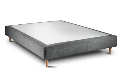 Sommier Tapissier 140x200 cm - H35 cm - Toile nattée - Gris anthracite