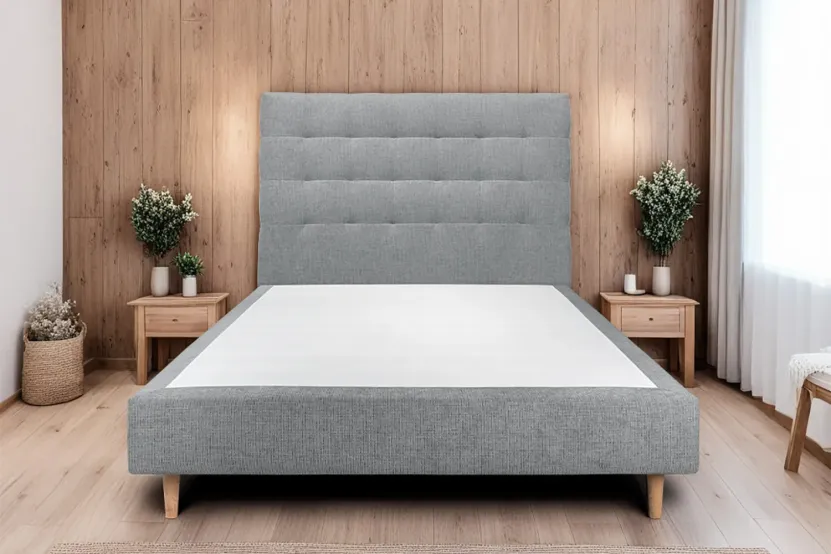 Tête de lit 160 cm Capitonnée - Tissu Toile Natté Gris Anthracite