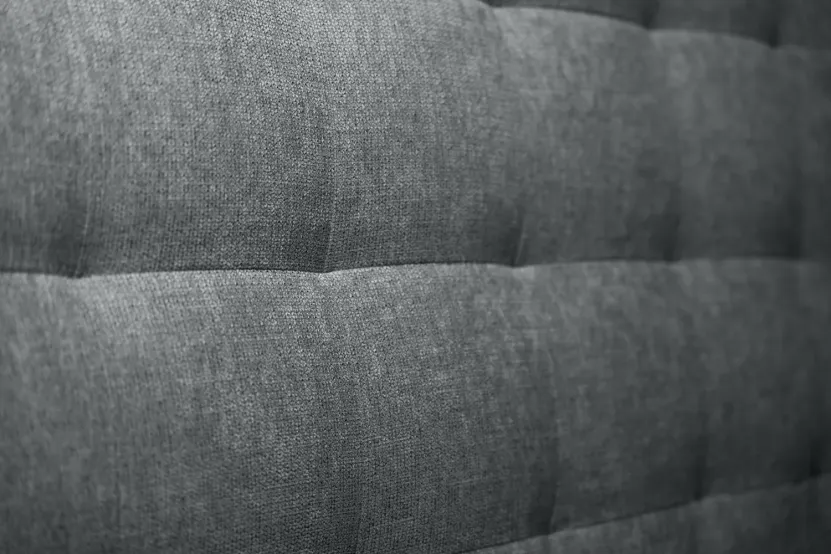 Tête de lit 135 cm Capitonnée - Tissu Toile Natté Gris Anthracite