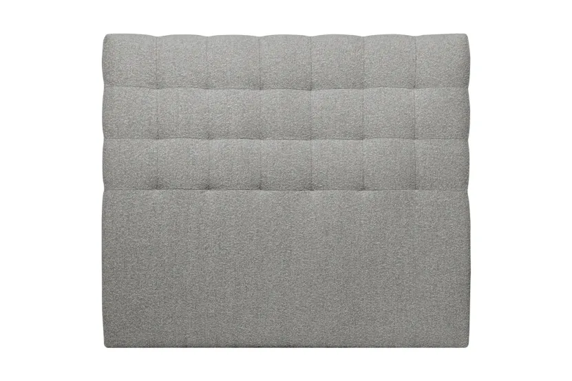Tête de lit 140 cm Capitonnée - Tissu Bouclette Gris