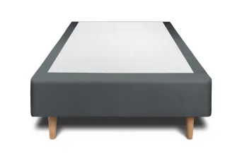 Sommier Tapissier 90x190 cm - H35 cm - Velours - Gris anthracite