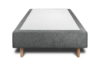 Sommier Tapissier 90x200 cm - H35 cm - Toile nattée - Gris anthracite