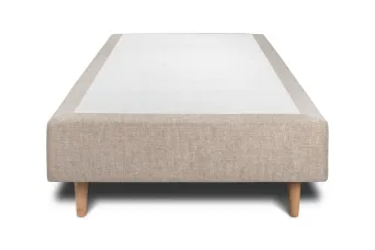 Sommier Tapissier 80x200 cm - H35 cm - Toile nattée - Beige brun