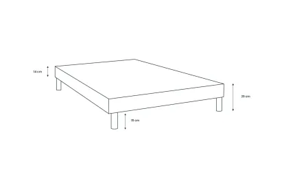 Sommier Tapissier 100x200 cm - H29 cm - Toile nattée - Beige clair