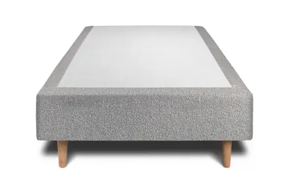 Sommier Tapissier 90x190 cm - H35 cm - Bouclette - Gris