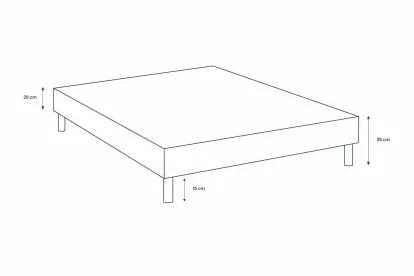 Sommier Tapissier 160x200 cm - H35 cm - Toile nattée - Beige clair
