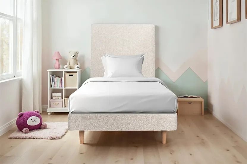 Sommier Tapissier 80x200 cm - H29 cm - Bouclette - Beige clair