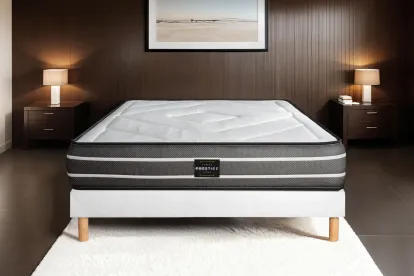 Ensemble Matelas Sommier 120x190 cm - Sommier Blanc (en kit) - Exclusive