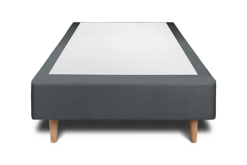Sommier Tapissier 100x200 cm - H35 cm - Velours - Gris anthracite